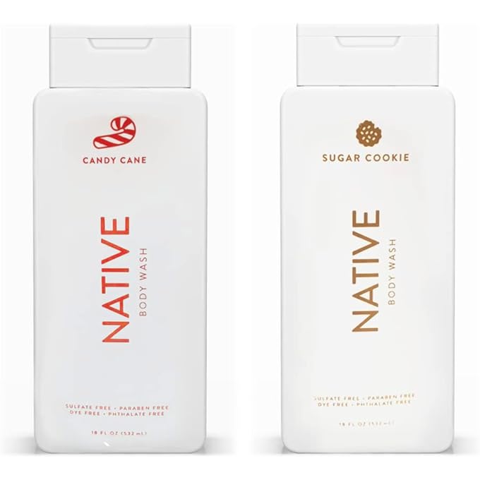 غسول جسم شتوي خاص للإصدار الخاص للنساء والرجال | خالي من الكبريتات، خالي من البارابين، خال من الصبغة، مع مكونات نظيفة مشتقة طبيعيا، 18 أونصة لكل واحدة (عبوتين) (كاندي كين وكوكي السكر)